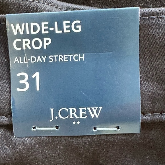 NEW J. CREW Cropped Wide-leg Black Jean in All-day Stretch Dark Wash Size 31 - Picture 7 of 7